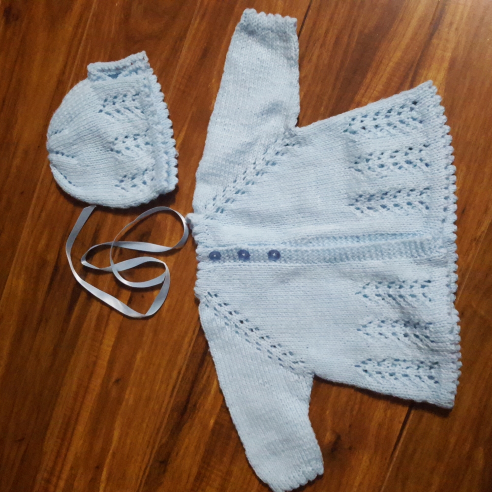 Vintage Baby Sweater and Bonnet
